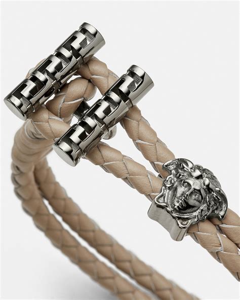 versus versace bracelet|versace braided leather charm bracelet.